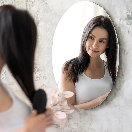 *Self Adhesive Plastic Oval Mirror for Wall Stickers*