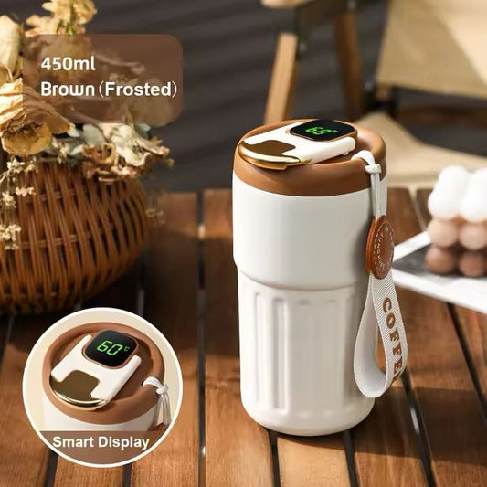 450ml Stainless Steel Smart Insulation Coffee Mug Portable keeps Cold And Heat LED Temperature Display Leakproof Vacuum Mug